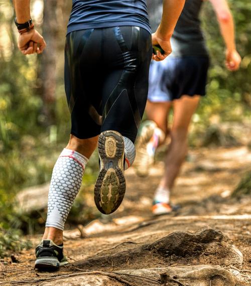 Trail running close up 