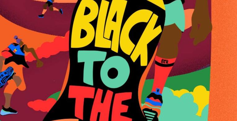 Black to the trails graphic