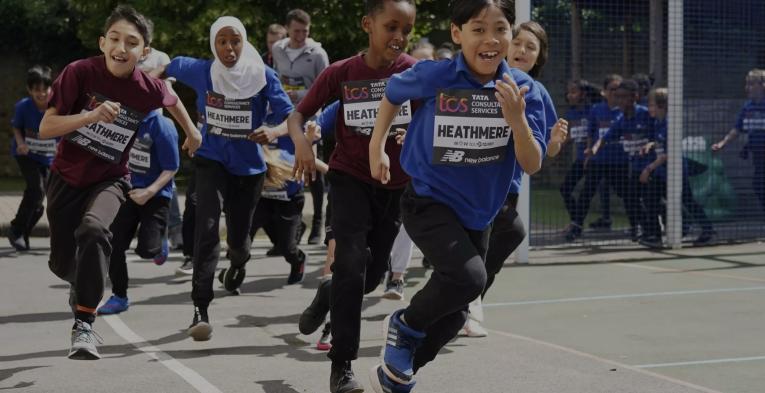 School children complete their mile 