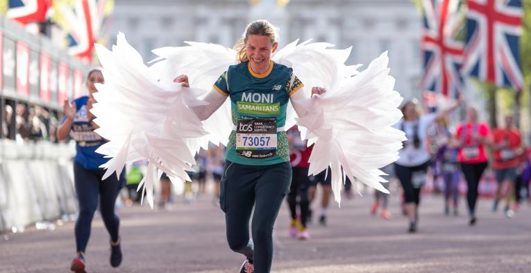 Samaritans runner about to cross the Finish Line