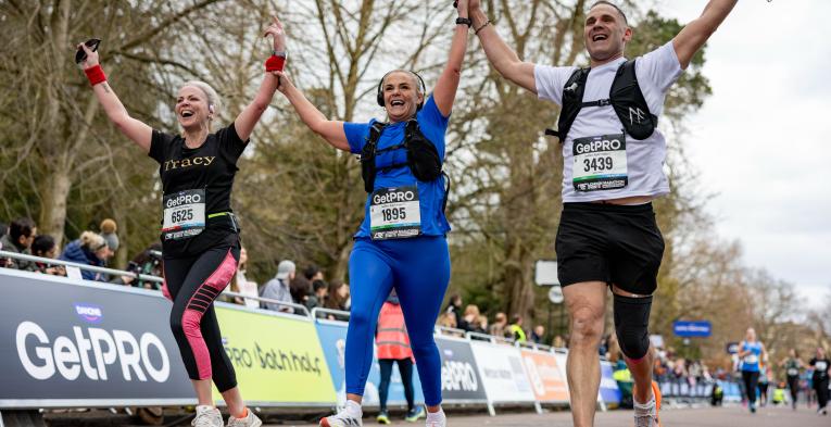 Finishers cross the GetPRO Bath Half Finish Line