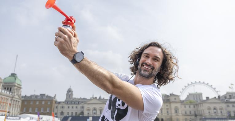 Joe Wicks with the start claxon