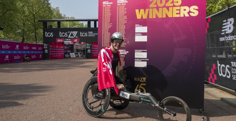 Marcel Hug at the Finish Line