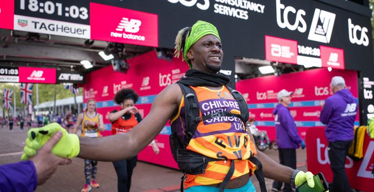 Participant crossing the Finish Line