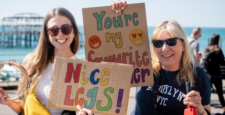 Supporters on the course