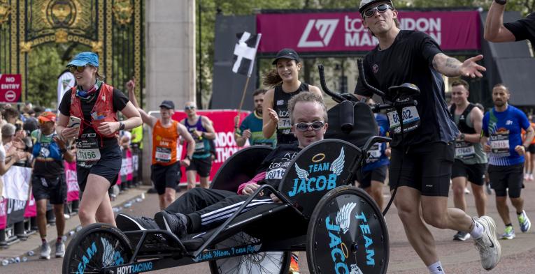 Assisted Wheelchair participants close in on the Finish Line