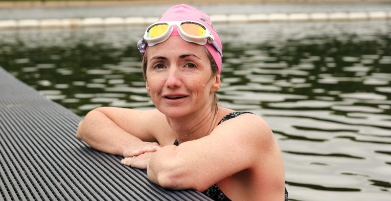 Sam Haddad at the Serpentine Lido 