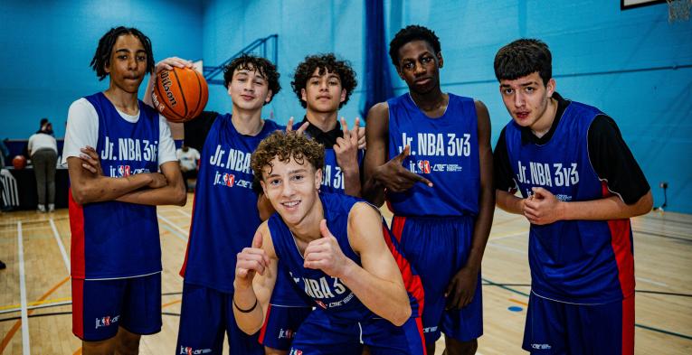 Young people taking part in the Jr. NBA
