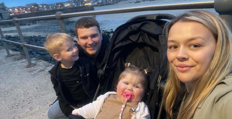 Chloe Kirby with her family 