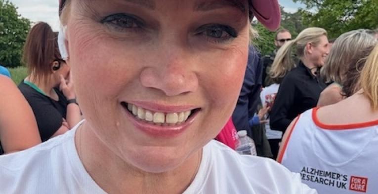 Alyson Hancock just before starting a 10K