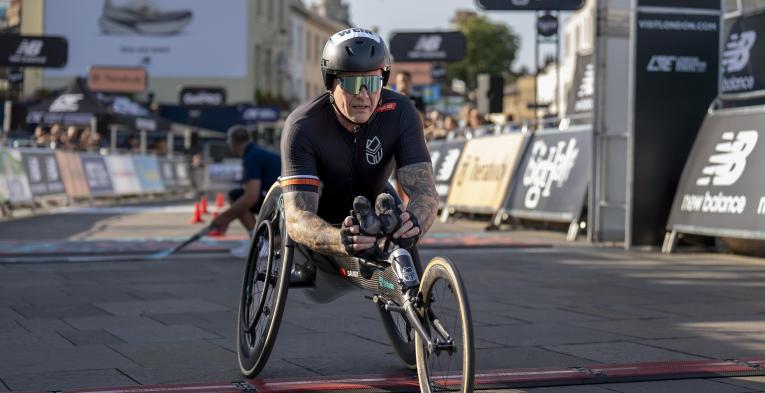 David Weir at the Finish Line