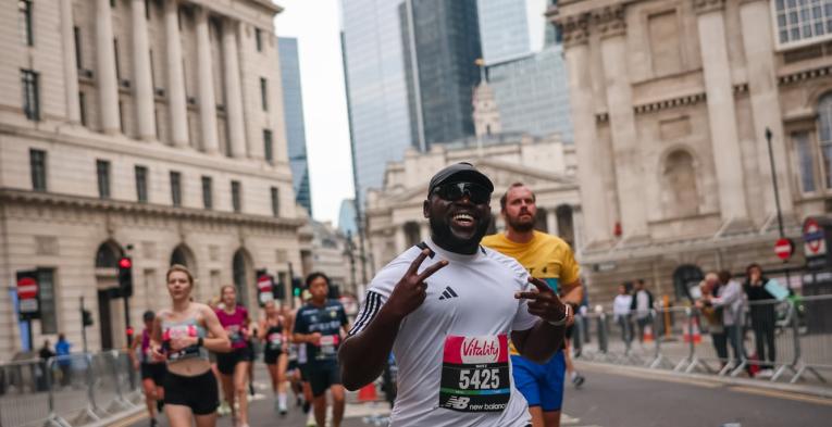 Runner passes through Bank