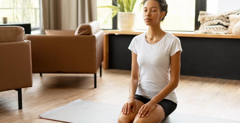 Woman practising breathwork