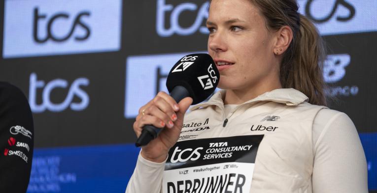 Catherine Debrunner at the 2026 TCS London Marathon