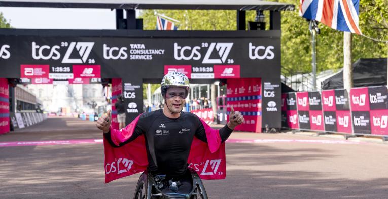Marcel Hug at the Finish Line