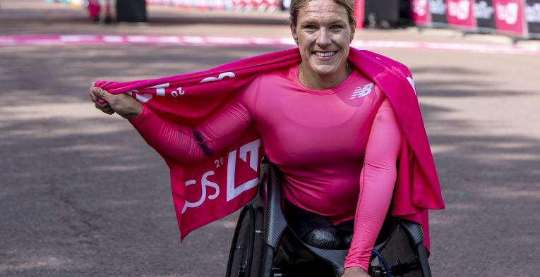 Catherine Debrunner at the Finish Line