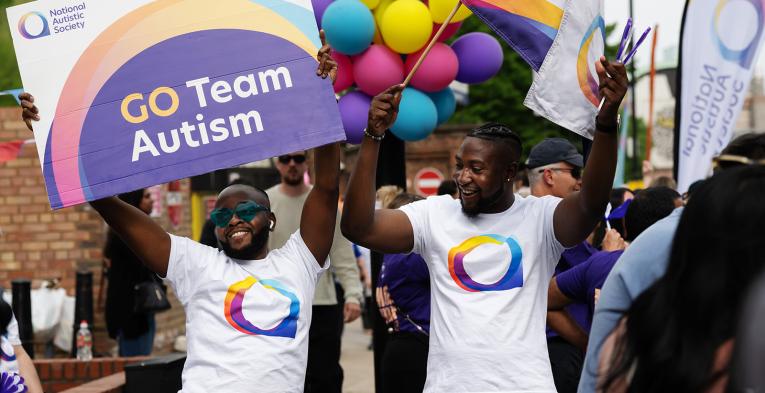 National Autistic Society supporters on the TCS London Marathon course