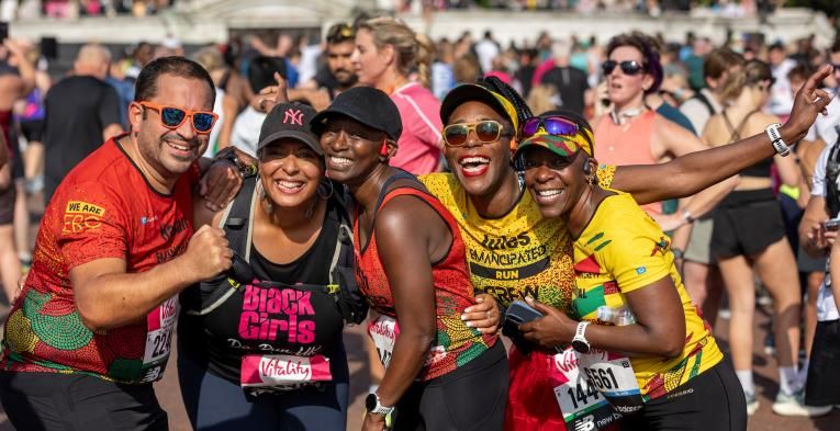 Vitality London 10,000 finishers celebrate