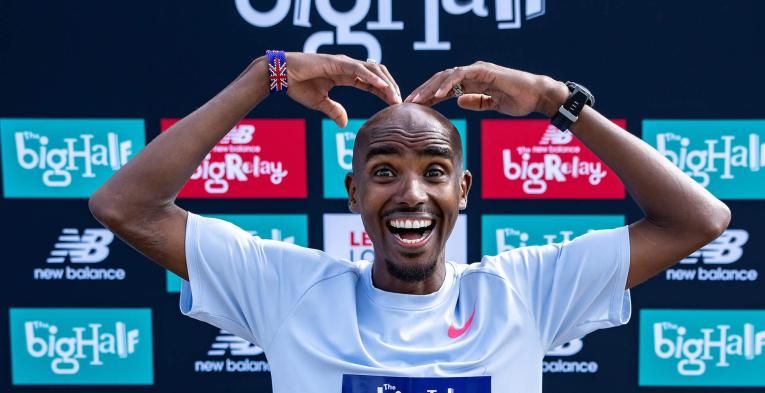 The Mo Bot - Mo Farah at end of The Big Half