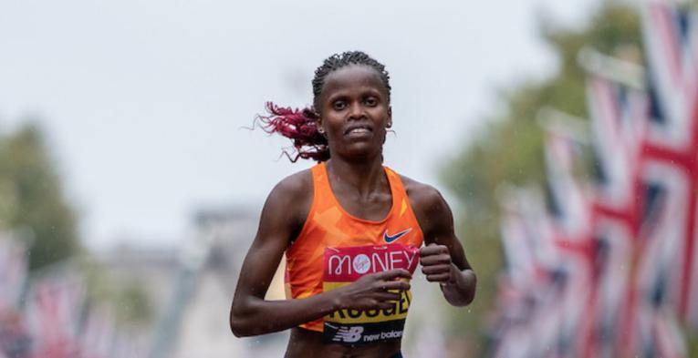 Brigid Kosgei wins the 2020 Virgin Money London Marathon