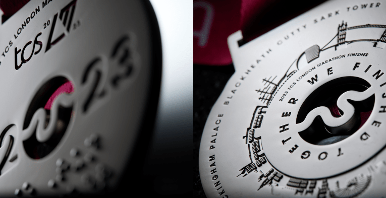 The 2023 TCS London Marathon medal