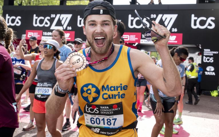 AJ Pritchard at the 2026 TCS London Marathon Finish Line