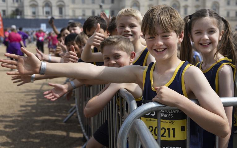 TCS Mini London Marathon participants pose for the camera