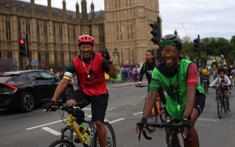 Black Unity Bike Ride participants 