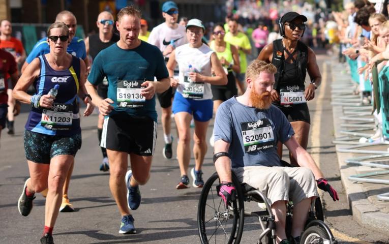 Wheelchair participant at the Big Half 