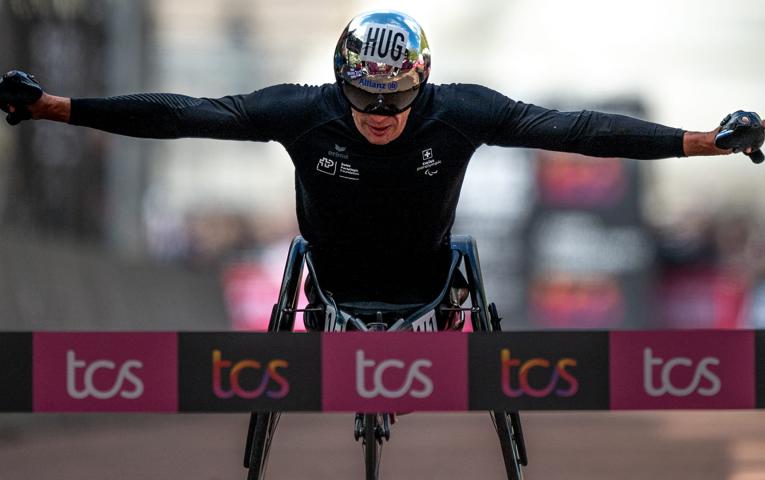 Marcel Hug at the Finish Line