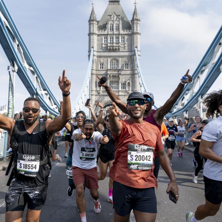 People running over London Bridge