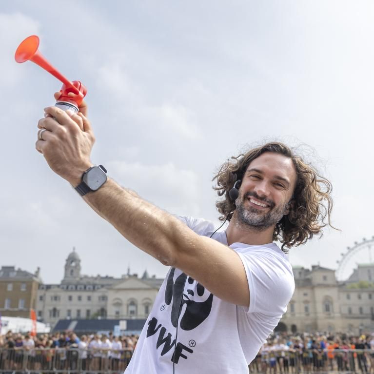 Joe Wicks with the start claxon
