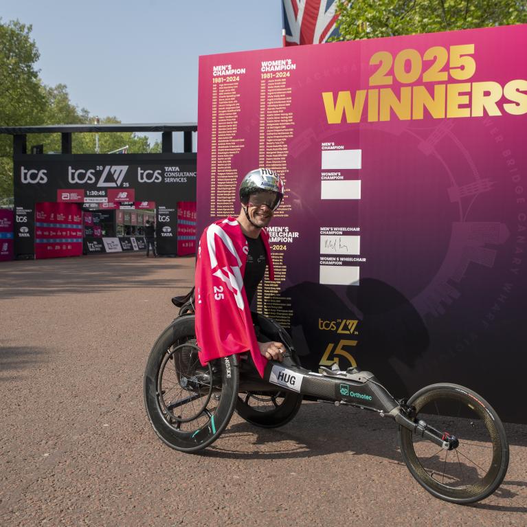 Marcel Hug at the Finish Line