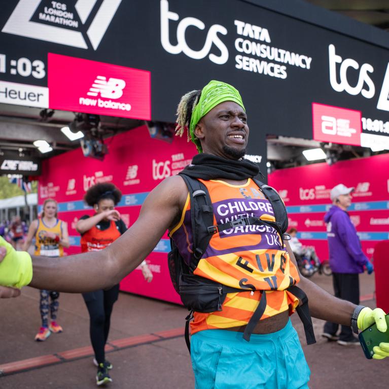 Participant crossing the Finish Line