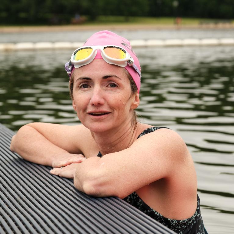 Sam Haddad at the Serpentine Lido 