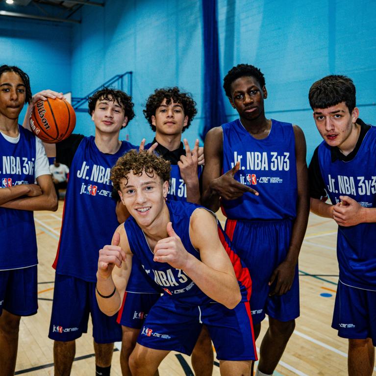 Young people taking part in the Jr. NBA
