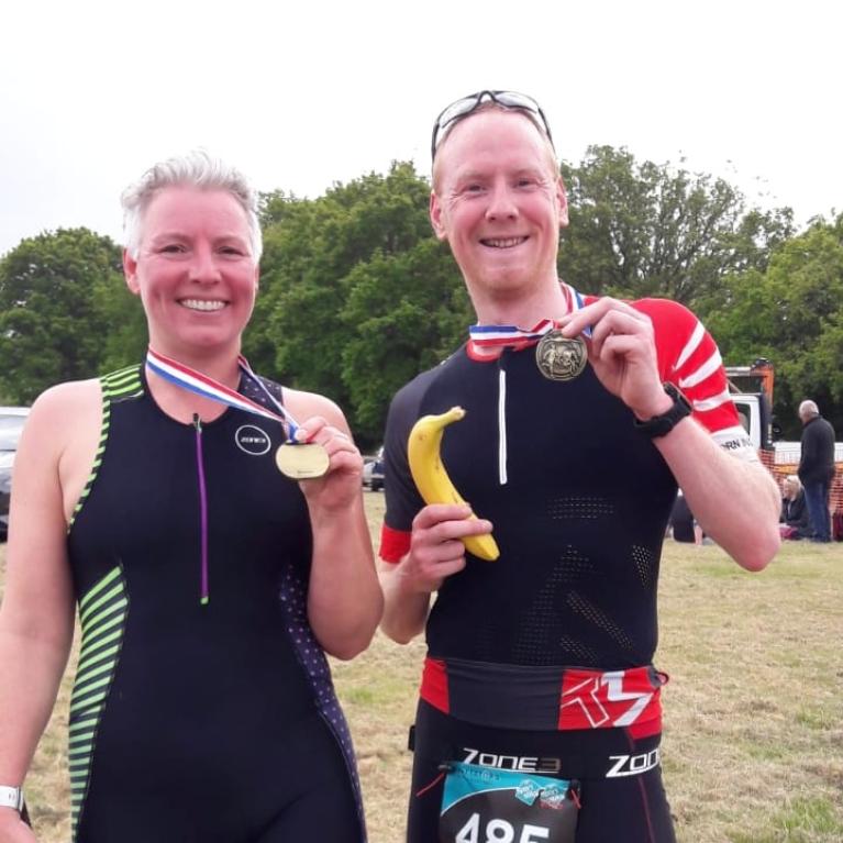 Leanne Body with a finisher medal 