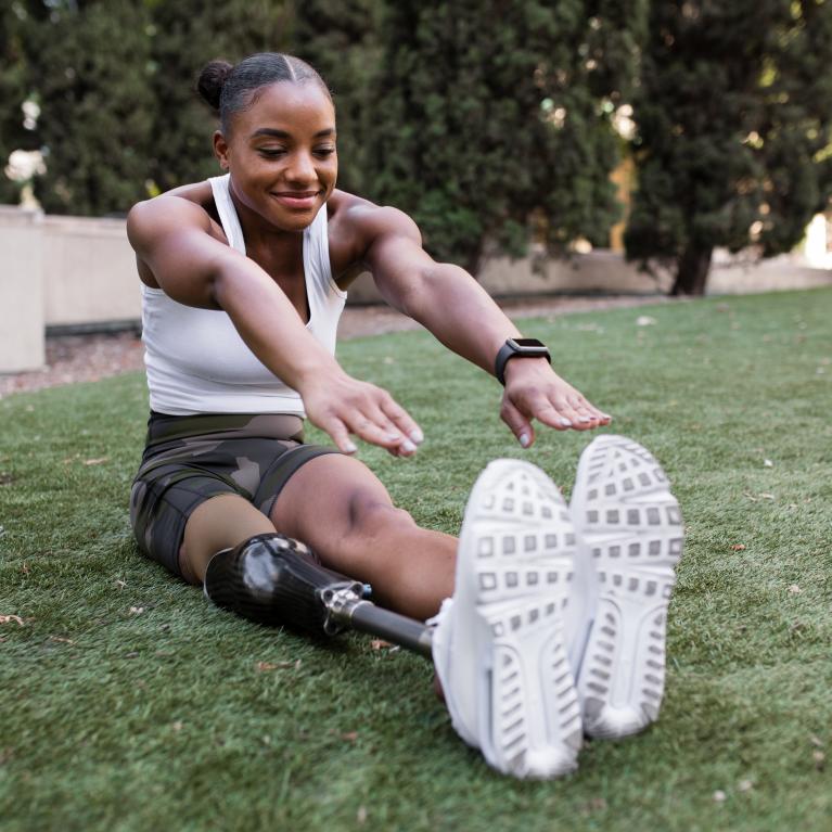 Runner stretching before their run 