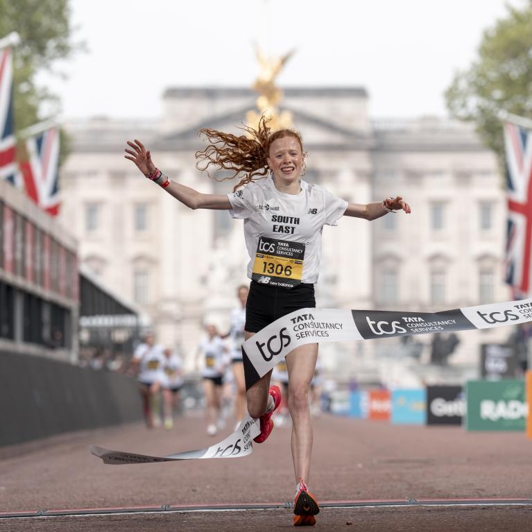 Championship winner crosses the Finish Line