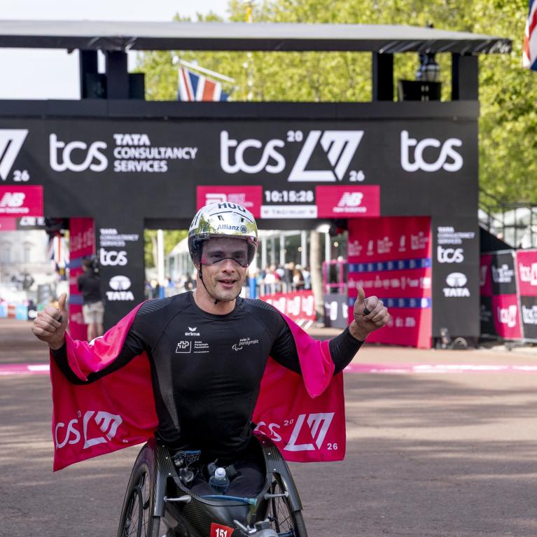 Marcel Hug at the Finish Line