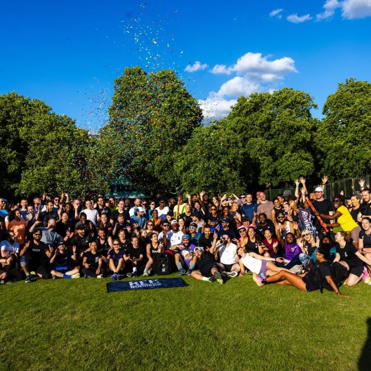 Runners in a park