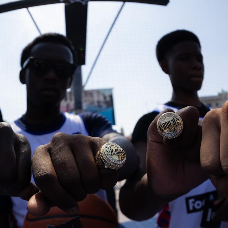 Jr. NBA players show their NBA rings