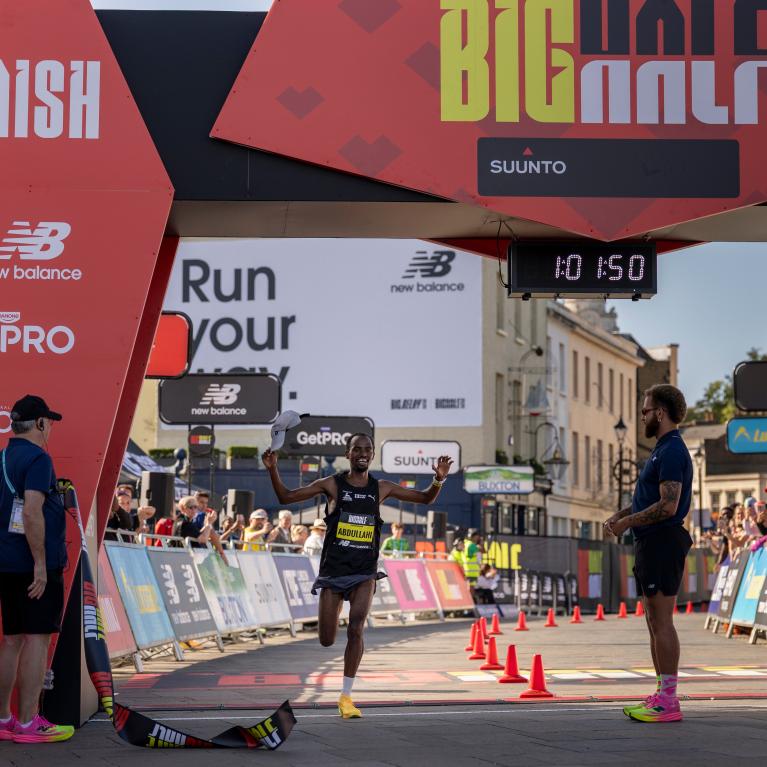 ABDULLAHI crosses the Finish Line