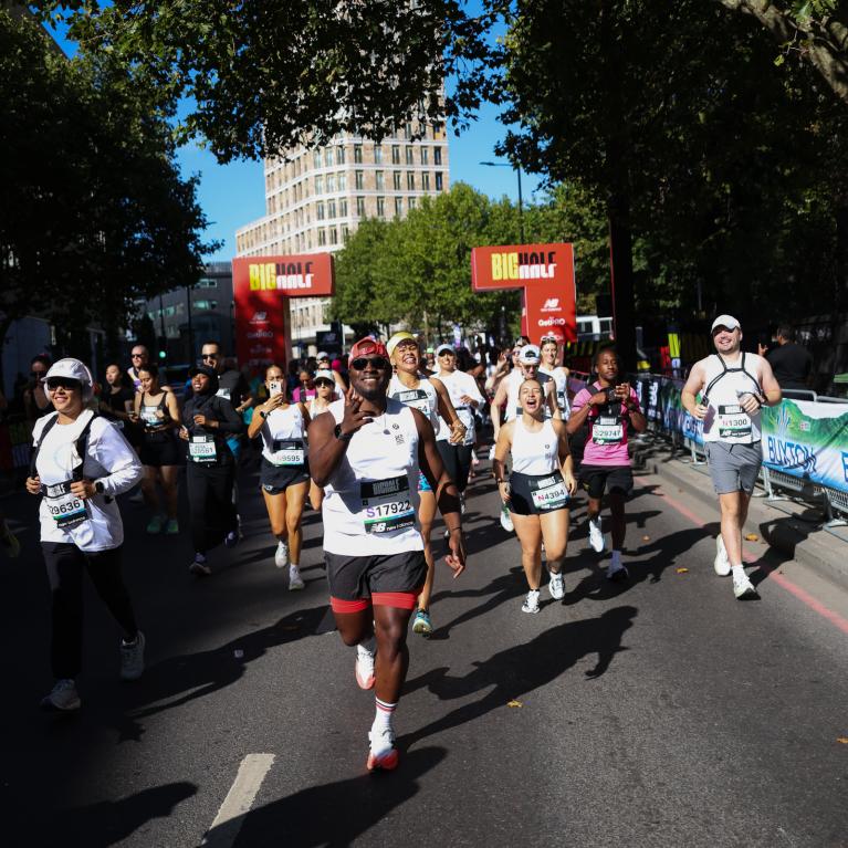 Big Half runners set off from the start line