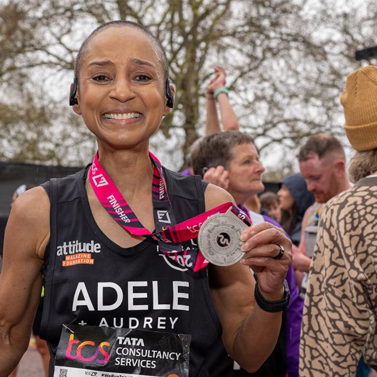 Adele Roberts at the Finish Line