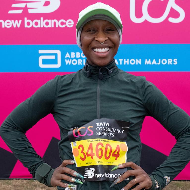 Cynthia Erivo, actor and singer, at The TCS London Marathon on Sunday 2nd October 2022.
