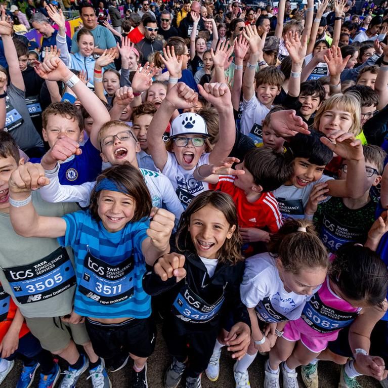 Crowd shot of the 2024 TCS Mini London Marathon