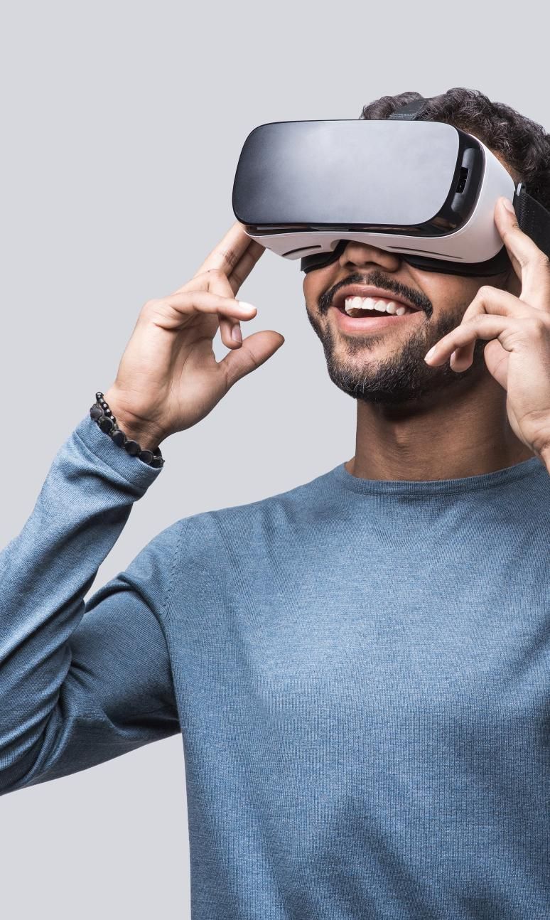 Man using VR headset