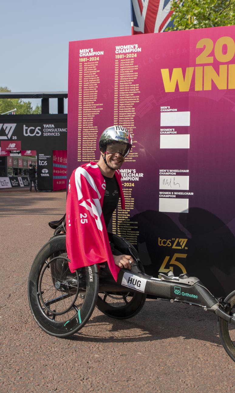 Marcel Hug at the Finish Line