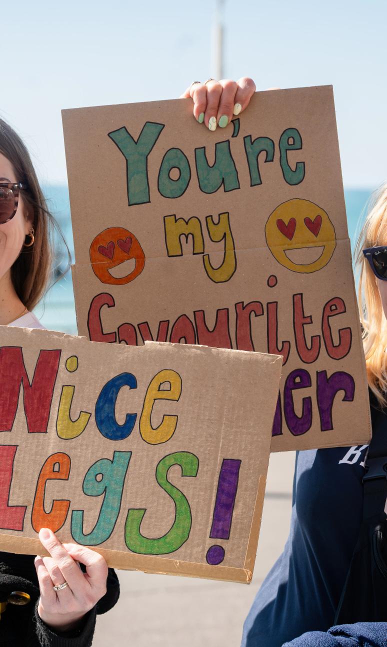 Supporters on the course